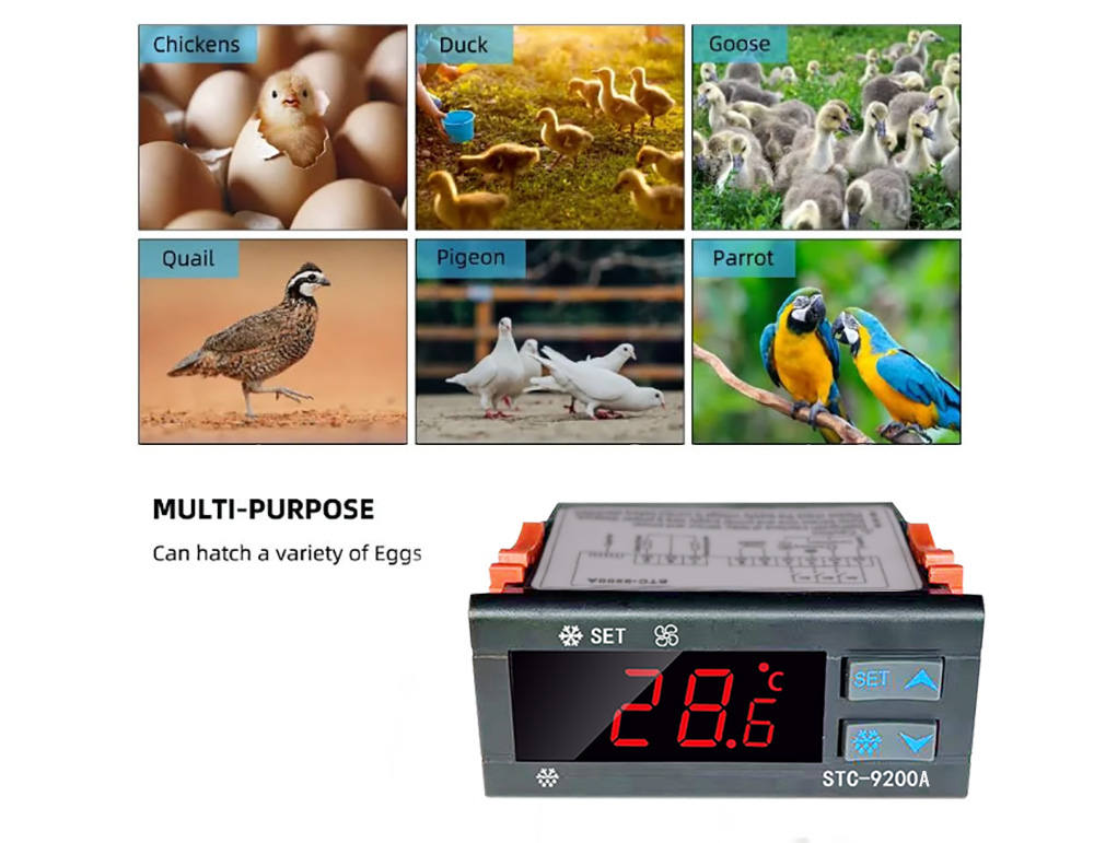 STC-9200 Digital Temperature Controller Thermostat Regulator,Refrigeration Defrost Fan Controller,Freezer Electronic Thermostat 220V